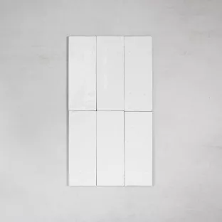 Tilorex Mantova - Wall tile Glossy white - 7.5x20 cm - Ceramic - 9 mm  thick