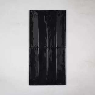 Tilorex Saffi - Wall tile Glossy black - 6x24 cm - Ceramic - 9.5 mm  thick