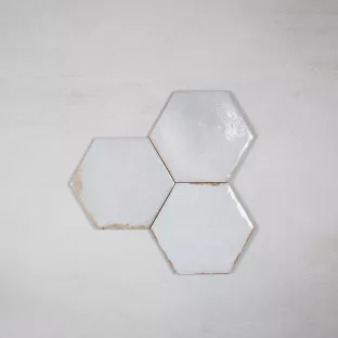 Tilorex Salotti - Wall tile Glossy white Hexagon - 15.8x18.3 cm - Ceramic - 10 mm  thick