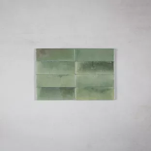 Tilorex Sassari - Wall tile Glossy green - 5x15 cm - Ceramic - 10 mm  thick