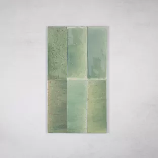 Tilorex Sassari - Wall tile Glossy green - 7.5x20 cm - Ceramic - 10 mm  thick