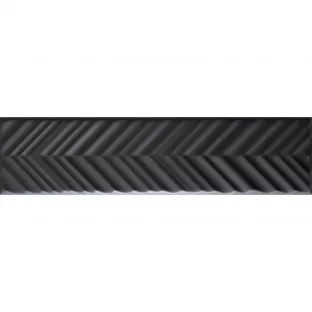 Tilorex Siena - Wall tile arrow Mat black - 5x20 cm - Ceramic - 9 mm  thick