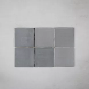 Tilorex Ventos - Wall tile Glossy grey - 13x13 cm - Ceramic - 8.5 mm  thick