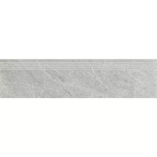 Ceramic stair tile - Tilorex Palo Light grey Mat - 30x120 cm - Rectified - Ceramic - 9,3 mm thick - VTX60252