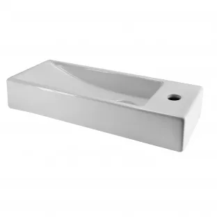 Trim mini fontein - Kraangat rechts - 38x14x8 cm - Keramiek glans wit