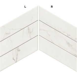 Wall tile - Diamond Calacatta Chevron (L-R) - 40x70 cm - 10 mm thick