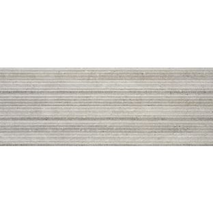 Wall tile - Glamstone light Grey relieve Wall tile - 33,3x90 - rectified edges - 10 mm thick