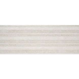 Wall tile - Glamstone light White relieve Wall tile - 33,3x90 - rectified edges - 10 mm thick