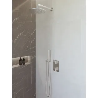 Wiesbaden Caral built-in rain shower set complete - main shower 25 cm - rod hand shower - chrome