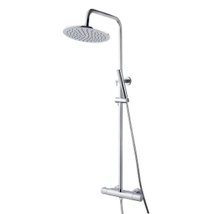 Wiesbaden Caral thermostatic rain shower set surface-mounted - chrome