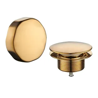 Wiesbaden Doblar finishing part bath drain with overflow - brushed gold