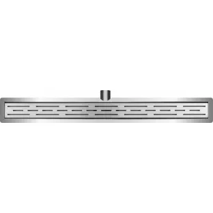 Wiesbaden shower channel with flange and grid - 110x7 cm - stainless steel