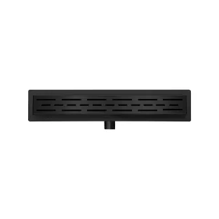 Wiesbaden shower channel with flange and grid - 50x7 cm - Matt black