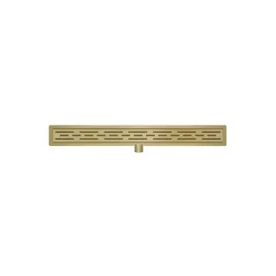 Wiesbaden shower channel with flange and grid - 80x7 cm - Brushed brass