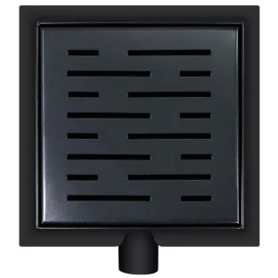 Wiesbaden shower drain with flange and side outlet - 20x20 cm - matt black