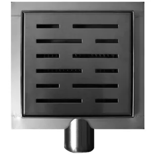 Wiesbaden shower drain with flange and side outlet - 15x15 cm - stainless steel