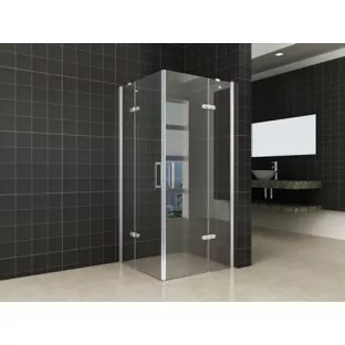 Wiesbaden hoekinstap douchecabine - 2 draaideuren - 90 x 90 x 200 cm - Chroom - 8 mm veiligheidsglas - NANO coating