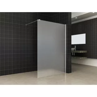 Wiesbaden inloopdouche melkglas - Met muurprofiel - 120 x 200 cm - 10 mm veiligheidsglas - NANO coating