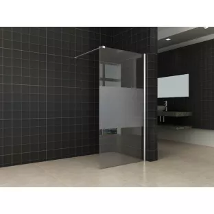 Wiesbaden inloopdouche - Met muurprofiel - 70x200 cm - 10 mm veiligheidsglas - NANO coating - Gedeeltelijk gematteerd