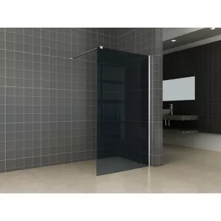 Wiesbaden inloopdouche rookglas - 100 x 200 cm - Met muurprofiel - 10 mm veiligheidsglas - NANO coating