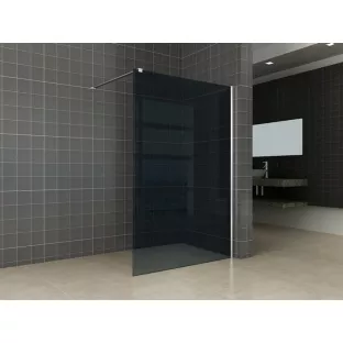 Wiesbaden inloopdouche rookglas - 120 x 200 cm - Met muurprofiel - 10 mm veiligheidsglas - NANO coating