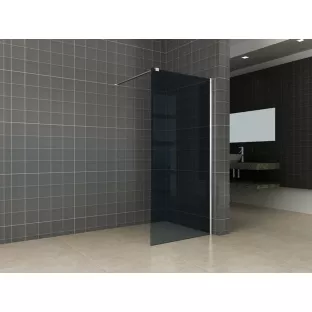 Wiesbaden inloopdouche rookglas - 80 x 200 cm - Met muurprofiel - 10 mm veiligheidsglas - NANO coating