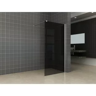 Wiesbaden inloopdouche rookglas - 90 x 200 cm - Met muurprofiel - 10 mm veiligheidsglas - NANO coating