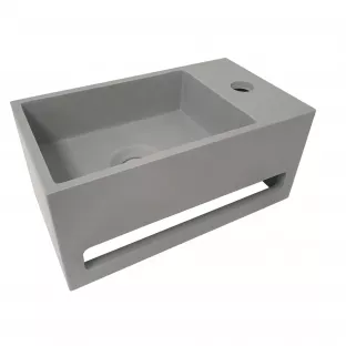 Wiesbaden Julia fontein - Kraangat rechts - Solid surface - 35x20x16 cm - Betonlook