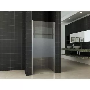 Wiesbaden nisdeur - Links - Met profielset - 80 x 200 cm - 8 mm dik veiligheidsglas - NANO coating - Gedeeltelijk matglas