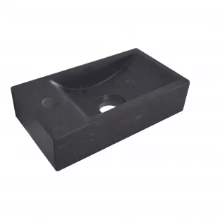 Wiesbaden ondiep natuursteen toilet fontein - Kraangat links - 36x18x9 cm