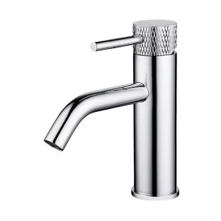 Wiesbaden Ribbd - washbasin tap - Chrome - Ribbed lever