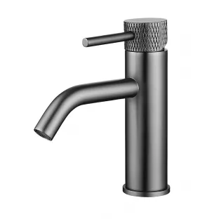 Wiesbaden Ribbd - washbasin tap - Gunmetal - Ribbed lever