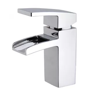 Wiesbaden Rombo - Low small built-in washbasin tap - With click waste - Chrome