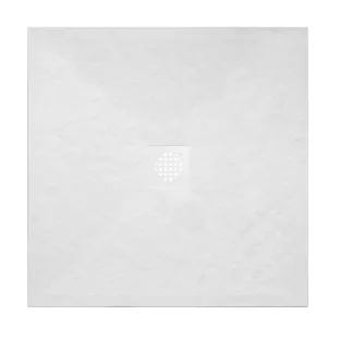 Wiesbaden Stonea shower tray anti-slip - composite - cuttable - 90x90x3 cm - matte white