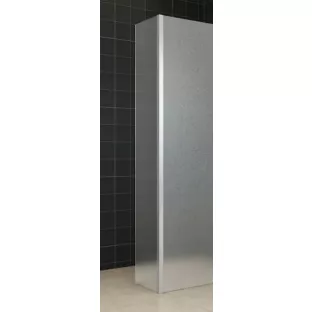 Wiesbaden zijpaneel - 35 x 200 cm - Met hoekprofiel - Voor inloopdouche gematteerd glas - Chroom - 10 mm NANO coating