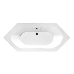 Xenz Antilla Built-in bath acrylic with bath legs - overflow hole - without drain - corner bath - 190x80 cm - White