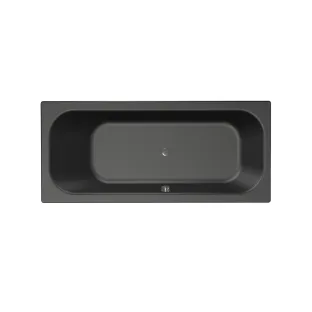 Xenz Aruba Built-in bath acrylic with bath legs - overflow hole - without drain - bath - 180x80 cm - Ebony (black matt)