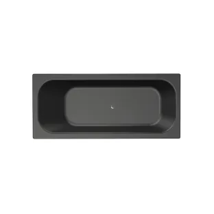 Xenz Aruba Built-in bath acrylic with bath legs - without overflow hole - without drain - bath - 170x75 cm - Ebony (black matt)