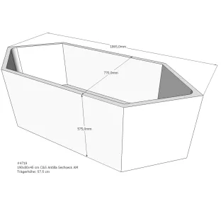 Xenz Bath carrier for Antilla 190x80 cm - Polystyrene - White