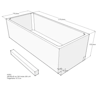 Xenz Bath carrier for Aruba 180x80x57 cm - Polystyrene - White