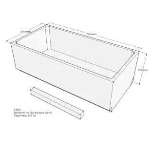 Xenz Bath carrier for Bodysize 180x90x57 cm - Polystyrene - White