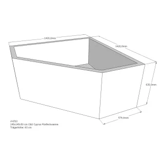 Xenz Bath carrier for Cyprus 145x145 cm - Polystyrene - White