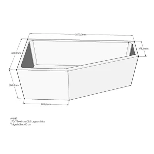 Xenz Bath carrier for Lagoon Compact 170x75x60 cm Left - Polystyrene - White