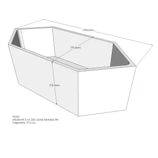 Xenz Bath carrier for Lucia 180x80x57 cm - Polystyrene - White