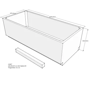 Xenz Bath carrier for Nassau 200x90x62 cm - Polystyrene - White