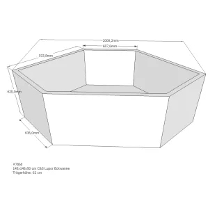 Xenz Bath carrier for Society 145x145x62 cm - Polystyrene - White