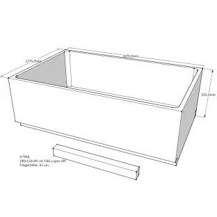 Xenz Bath carrier for Society 190x120x63 cm - Polystyrene - White