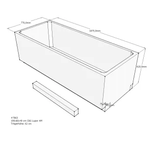 Xenz Bath carrier for Society 190x80x62 cm - Polystyrene - White