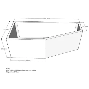 Xenz Bath carrier for Society Compact Left 170x75x57 cm - Polystyrene - White