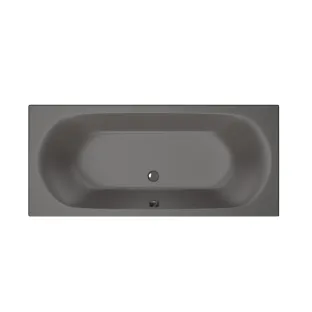 Xenz Cuba Built-in bath acrylic with bath legs - overflow hole - without drain - bath - 180x80 cm - Anthracite matt